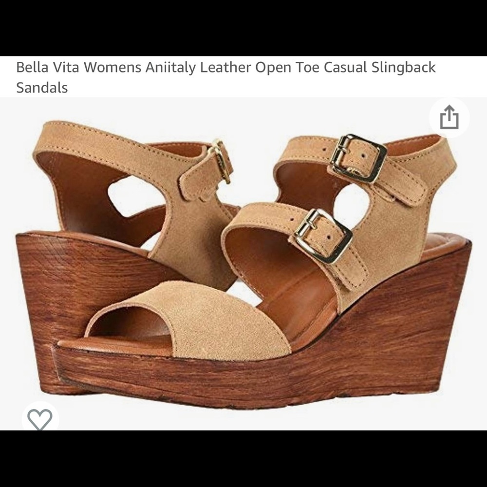 Bella Vita Suede Wedge Sandal NWT